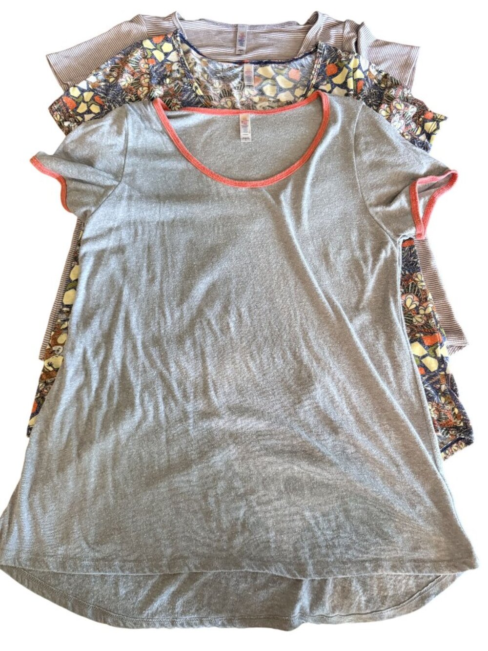 LuLaRoe Womens High-Low Hem Tops Set Of 3 Size Large